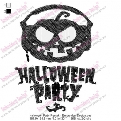 Halloween Party Pumpkin Embroidery Design